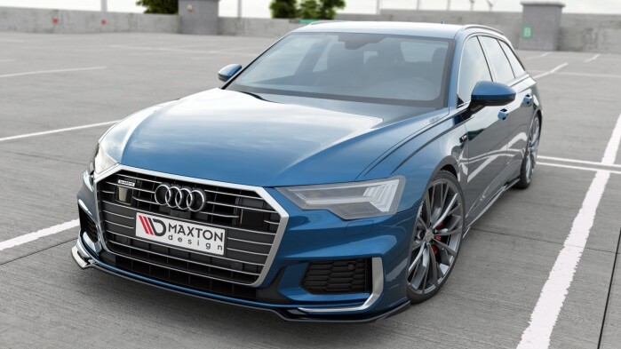 Cup Spoilerlippe Front Ansatz V.1 passend für Audi A6 S-Line / S6 C8 / C8 Facelift schwarz Hochglanz