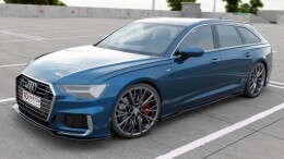 Street+ Spoilerlippe Front Ansatz V.1 passend für Audi A6 S-Line / S6 C8 / C8 FL schwarz Hochglanz