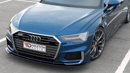 Cup Spoilerlippe Front Ansatz V.2 passend für Audi A6 S-Line / S6 C8 / C8 Facelift schwarz Hochglanz