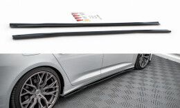 Seitenschweller Ansatz Cup Leisten passend für Audi A6 S-Line / S6 C8 / C8 Facelift schwarz Hochglanz