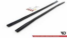 Seitenschweller Ansatz Cup Leisten passend für Audi A6 S-Line / S6 C8 / C8 Facelift schwarz Hochglanz