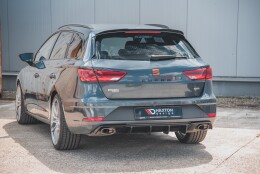 Street+ Heck Ansatz Diffusor V.2 passend für Seat Leon CUPRA ST Mk3 FL schwarz Hochglanz