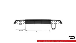 Heck Ansatz Diffusor V.3 für Seat Leon Cupra ST Mk3 FL schwarz Hochglanz