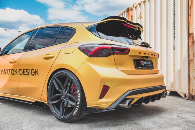 Street Pro Heck Ansatz Flaps Diffusor passend für Ford Focus ST Mk4 rot+ Hochglanz Flaps