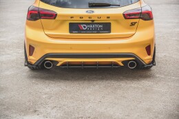 Street Pro Heck Ansatz Flaps passend für Ford Focus ST Mk4 rot+ Hochglanz Flaps