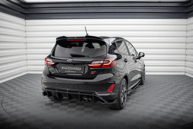 Street+ Heck Ansatz Flaps V.2 passend für Ford FIesta Mk8 ST schwarz Hochglanz