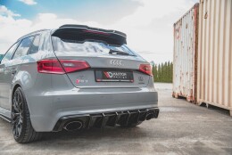 Heck Ansatz Diffusor passend für Audi RS3 8V Sportback schwarz Hochglanz