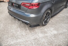 Heck Ansatz Flaps Diffusor V.1 passend für Audi RS3 8V Sportback schwarz Hochglanz