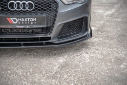 Street Pro Cup Spoilerlippe Front Ansatz passend für Audi RS3 8V Sportback SCHWARZ+ HOCHGLANZ FLAPS