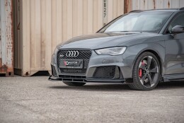 Street Pro Cup Spoilerlippe Front Ansatz passend für Audi RS3 8V Sportback SCHWARZ+ HOCHGLANZ FLAPS