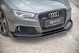 Street Pro Spoilerlippe Front Ansatz + Flaps passend für Audi RS3 8V Sportback schwarz Hochglanz