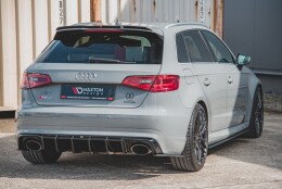 Street Pro Heck Ansatz Flaps Diffusor passend für Audi RS3 8V Sportback SCHWARZ