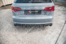 Street Pro Heck Ansatz Flaps Diffusor passend für Audi RS3 8V Sportback SCHWARZ
