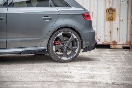 Heck Stoßstangen Flaps / Wings für Audi RS3 8V Sportback schwarz Hochglanz