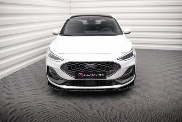 Cup Spoilerlippe Front Ansatz V.7 passend für Ford Focus ST / ST-Line Mk4 Facelift schwarz Hochglanz