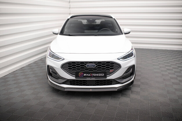 Cup Spoilerlippe Front Ansatz V.8 passend für Ford Focus ST / ST-Line Mk4 Facelift schwarz Hochglanz