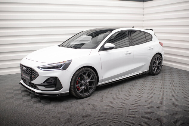 Seitenschweller Ansatz Cup Leisten V.4 passend für Ford Focus ST / ST-Line Mk4 Facelift schwarz Hochglanz