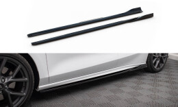 Seitenschweller Ansatz Cup Leisten V.4 passend für Ford Focus ST / ST-Line Mk4 Facelift schwarz Hochglanz