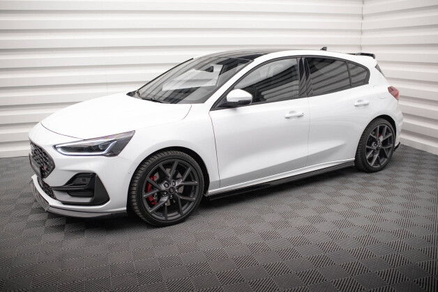 Street+ Seitenschweller Leisten V.5 passend für Ford Focus ST / ST-Line Mk4 FL schwarz Hochglanz