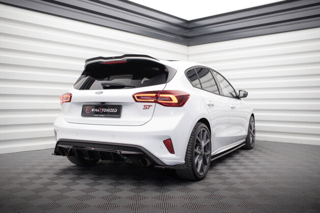 Heck Ansatz Flaps Diffusor V.2 passend für Ford Focus Hatchback ST Mk4 schwarz Hochglanz