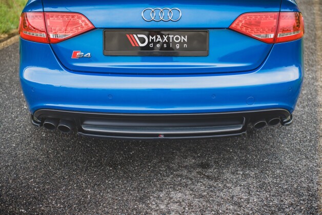 Mittlerer Cup Diffusor Heck Ansatz passend für Audi S4 / A4 S-Line B8 Limousine schwarz Hochglanz