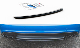 Mittlerer Cup Diffusor Heck Ansatz passend für Audi S4 / A4 S-Line B8 Limousine schwarz Hochglanz