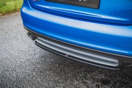 Mittlerer Cup Diffusor Heck Ansatz passend für Audi S4 / A4 S-Line B8 Limousine schwarz Hochglanz