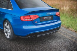 Mittlerer Cup Diffusor Heck Ansatz passend für Audi S4 / A4 S-Line B8 Limousine schwarz Hochglanz