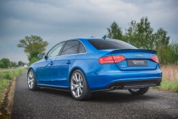 Mittlerer Cup Diffusor Heck Ansatz passend für Audi S4 / A4 S-Line B8 Limousine schwarz Hochglanz