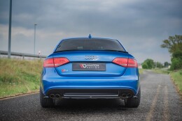 Mittlerer Cup Diffusor Heck Ansatz passend für Audi S4 / A4 S-Line B8 Limousine schwarz Hochglanz