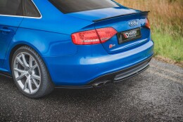 Heck Ansatz Flaps Diffusor passend für Audi S4 / A4 S-Line B8 Limousine schwarz Hochglanz