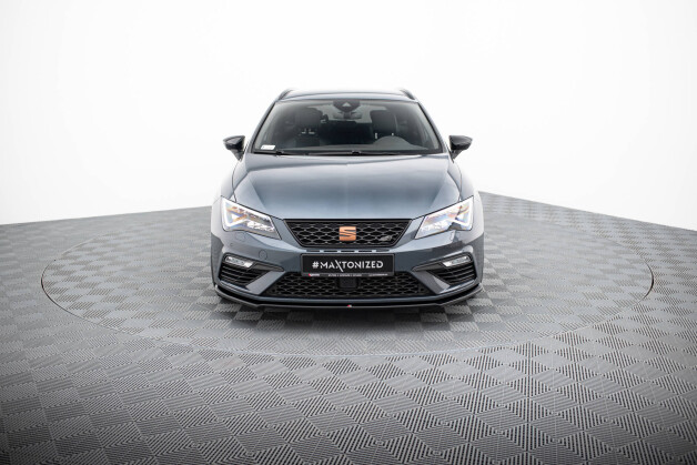 Cup Spoilerlippe Front Ansatz V.4 passend für Seat Leon Cupra / FR Mk3 FL schwarz Hochglanz