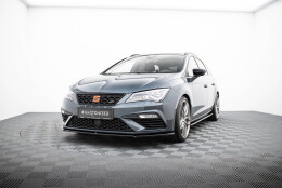 Street+ Spoilerlippe Front Ansatz V.4 passend für Seat Leon CUPRA / FR Mk3 FL schwarz Hochglanz