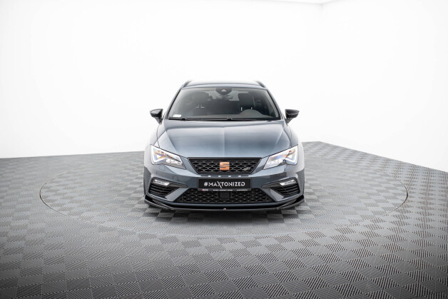 Cup Spoilerlippe Front Ansatz V.5 passend für Seat Leon Cupra / FR Mk3 FL schwarz Hochglanz