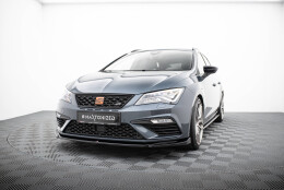 Street+ Spoilerlippe Front Ansatz V.5 passend für Seat Leon CUPRA / FR Mk3 FL schwarz Hochglanz