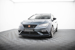 Street+ Spoilerlippe Front Ansatz V.6 passend für Seat Leon CUPRA / FR Mk3 FL schwarz Hochglanz