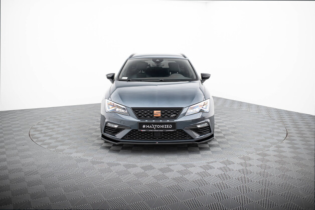 Street+ Spoilerlippe Front Ansatz V.7 passend für Seat Leon CUPRA / FR Mk3 FL schwarz Hochglanz