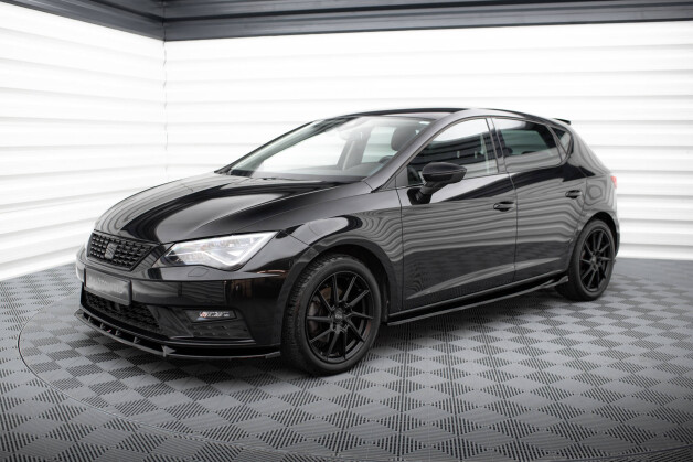 Street+ Seitenschweller Leisten V.4 passend für Seat Leon CUPRA / FR Mk3 FL schwarz Hochglanz