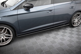 Seitenschweller Ansatz Cup Leisten V.5 passend für Seat Leon Cupra / FR Mk3 / Mk3 Facelift schwarz Hochglanz