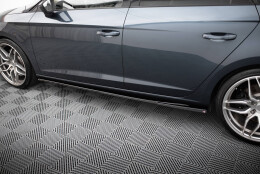 Seitenschweller Ansatz Cup Leisten V.5 passend für Seat Leon Cupra / FR Mk3 / Mk3 Facelift schwarz Hochglanz
