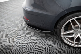 Heck Ansatz Flaps Diffusor V.3 passend für Seat Leon Cupra Mk3 FL Sportstourer schwarz Hochglanz