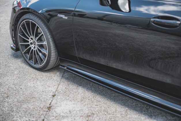 Seitenschweller Ansatz Cup Leisten passend für Mercedes-Benz CLS AMG-Line / 53AMG C257 schwarz Hochglanz