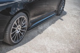 Seitenschweller Ansatz Cup Leisten für Mercedes-Benz CLS AMG-Line C257 schwarz Hochglanz