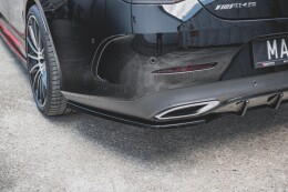 Mittlerer Cup Diffusor Heck Ansatz für Mercedes-Benz CLS AMG-Line C257 schwarz Hochglanz