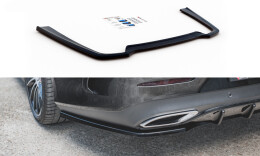 Mittlerer Cup Diffusor Heck Ansatz passend für Mercedes-Benz CLS AMG-Line C257 schwarz Hochglanz