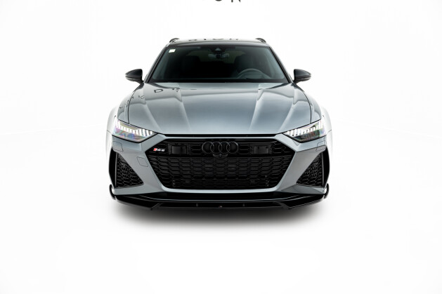 Cup Spoilerlippe Front Ansatz V.1 passend für Audi RS6 C8 schwarz Hochglanz