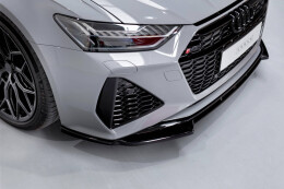 Cup Spoilerlippe Front Ansatz V.1 für Audi RS6 / RS7 C8 schwarz Hochglanz