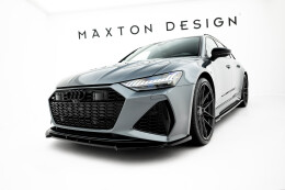Cup Spoilerlippe Front Ansatz V.1 passend für Audi RS6 C8 schwarz Hochglanz