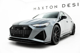 Cup Spoilerlippe Front Ansatz V.2 passend für Audi RS6 C8 schwarz Hochglanz