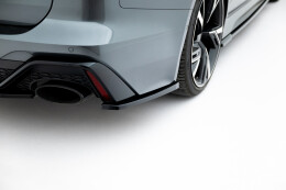 Heck Ansatz Flaps Diffusor V.1 passend für Audi RS6 C8 schwarz Hochglanz